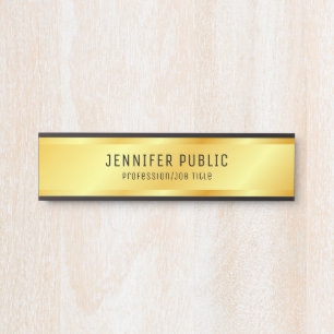 Placa De Porta Modelo elegante de aparência Dourada Faux