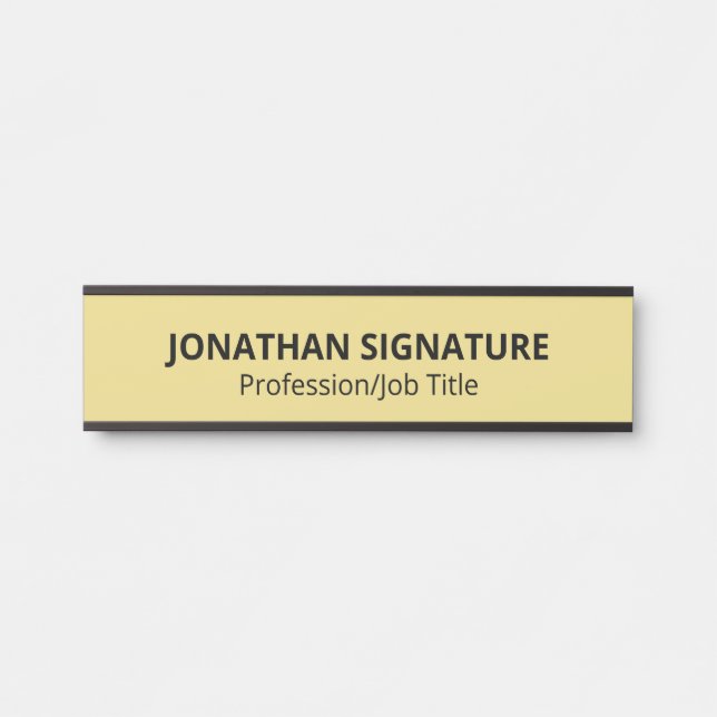 Placa de Porta Modelo Glamouroso Preto Dourado Mod (Frente)