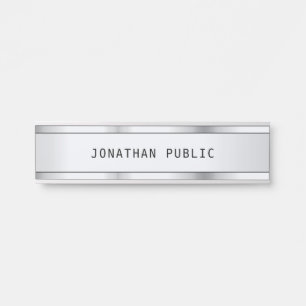 Placa De Porta Modelo Moderno Design de Silver Minimalista