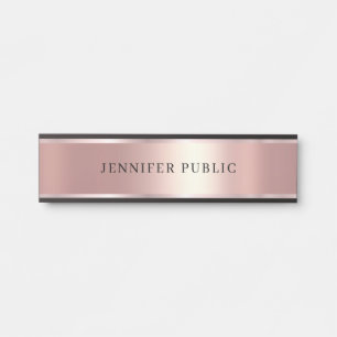 Placa De Porta Modelo Moderno Elegante Personalizado Luxo Rosa Do