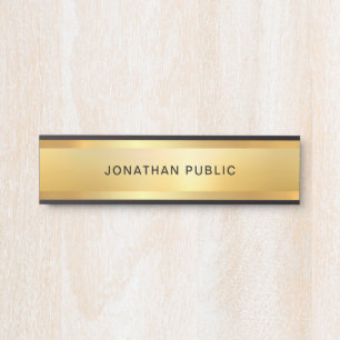 Placa De Porta Modelo na moda Faux Dourado moderno e glamouroso