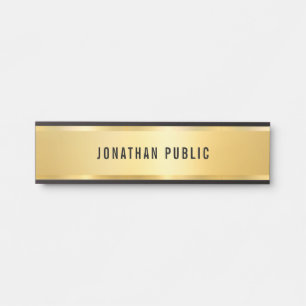 Placa De Porta Modelo na moda Faux Dourado Moderno Simples Glamor