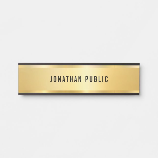 Placa De Porta Modelo na moda Faux Dourado Moderno Simples Glamor (Frente)