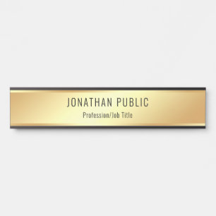 Placa De Porta Modelo Personalizado Dourado moderno, elegante