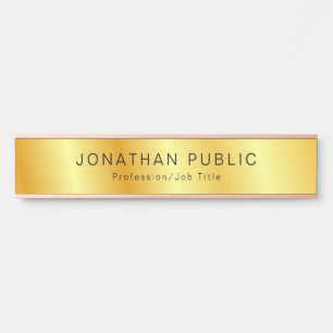 Placa De Porta Modelo personalizado Faux Dourado Elegante moderno