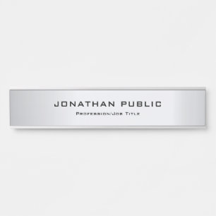 Placa De Porta Modelo Prata Moderno Elegante Personalizado Tendên