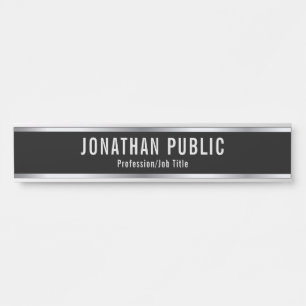 Placa De Porta Modelo preto Elegante profissional personalizado