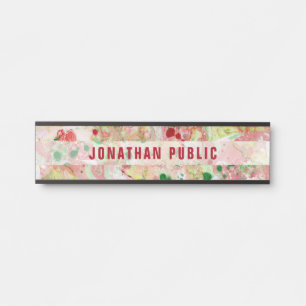 Placa De Porta Modern Abstrato Art Trendy Modelo Elegante