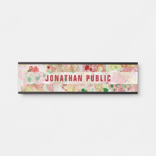 Placa De Porta Modern Abstrato Art Trendy Modelo Elegante (Frente)