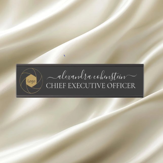 Placa De Porta Modern Logo Script Office Door Sign (Criador carregado)