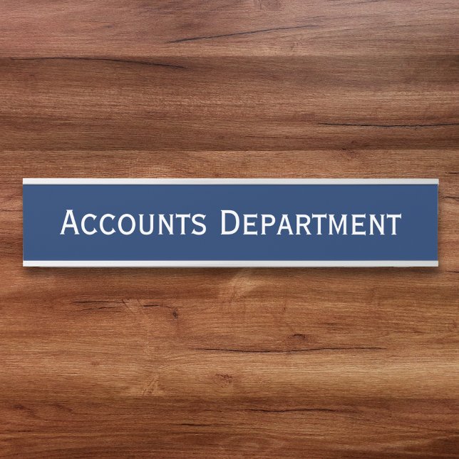 Placa De Porta Modern Navy Blue White Office Firm Department Name (Modern Navy Blue White Office Firm Department Name Door Sign)