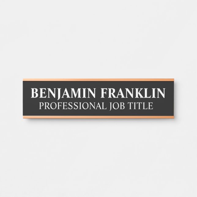 Placa De Porta Modern Professional Office Door Sign (Frente)