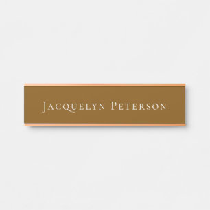 Placa De Porta Moderno Elegante Brown Minimalista