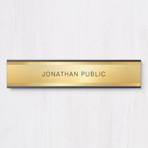 Placa De Porta Moderno Elegante Faux Dourado Trendy Modelo