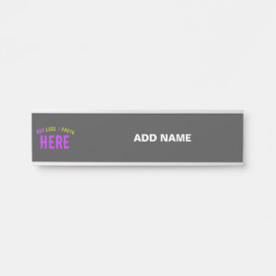 PLACA DE PORTA MODERNO ESTILOSO PERSONALIZÁVEL CINZA VERIFICADO M
