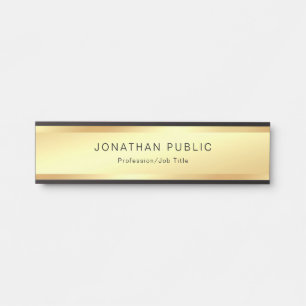 Placa De Porta Modernos profissionais do encanto Dourado na moda