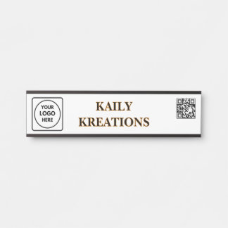 Placa De Porta Monogram Name Signature QR Door Sign