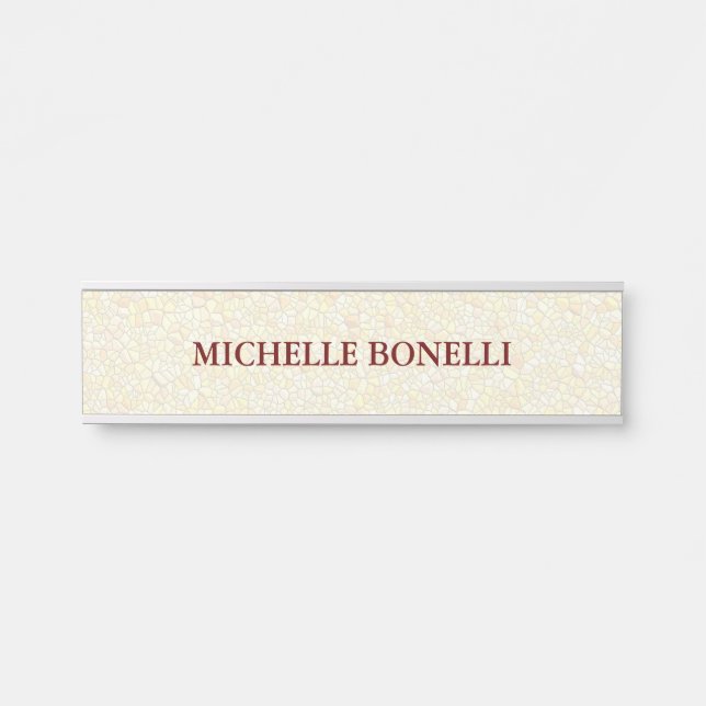 Placa De Porta Mosaico Moderno Mínimo Simples Legível (Frente)