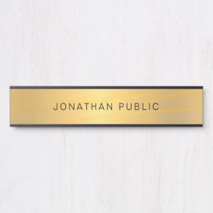 Placa De Porta Na moda Glamorous Dourado, Modelo simples moderno