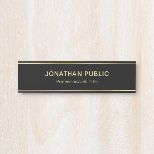 Placa De Porta Na moda Moderno, Design simples, preto e Dourado,