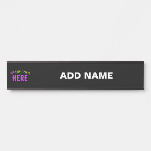 PLACA DE PORTA NA MODA MODERNO PERSONALIZÁVEL NEGRO VERIFICADO CO
