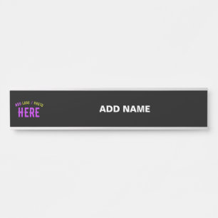 PLACA DE PORTA NA MODA MODERNO PERSONALIZÁVEL NEGRO VERIFICADO CO