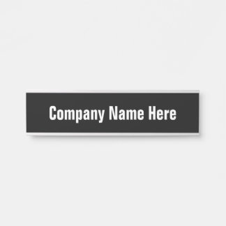 Placa De Porta Nome da empresa Modelo de texto preto e branco