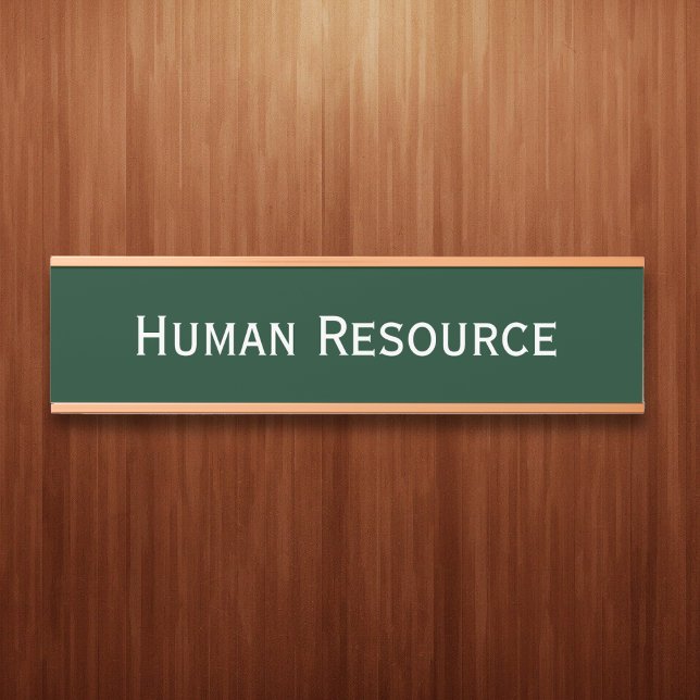 Placa De Porta Nome do Departamento da Sala Verde Escura Moderna (Modern Dark Green Office Room Department Name Door Sign)