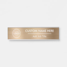 Placa De Porta Nome do Dourado Metálico do Logotipo