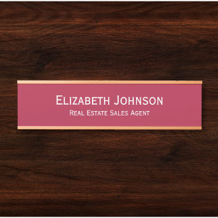 Placa De Porta Nome do escritório profissional Magenta