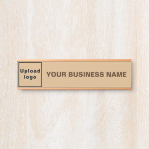 Placa De Porta Nome e logotipo da empresa na suspensão de castanh