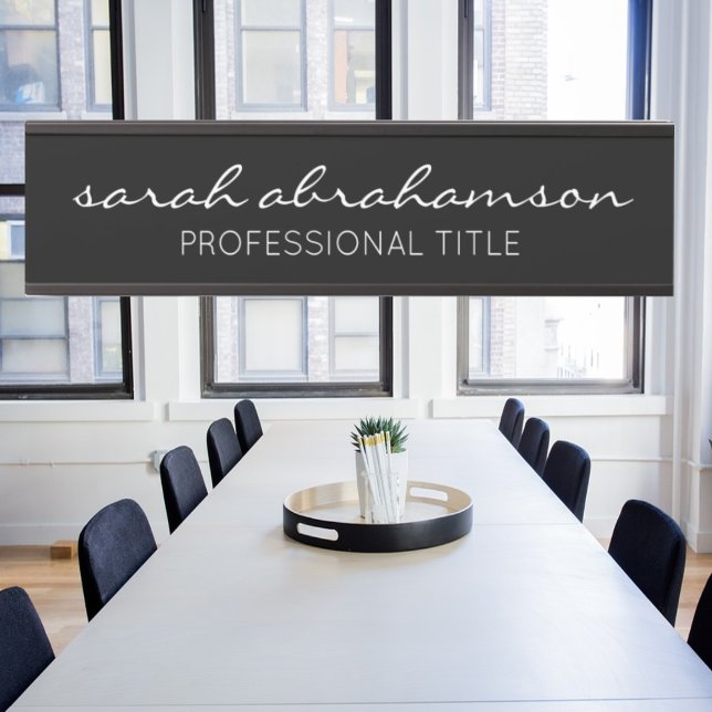 Placa De Porta Nome longo do sinal de porta preta profissional (Criador carregado)