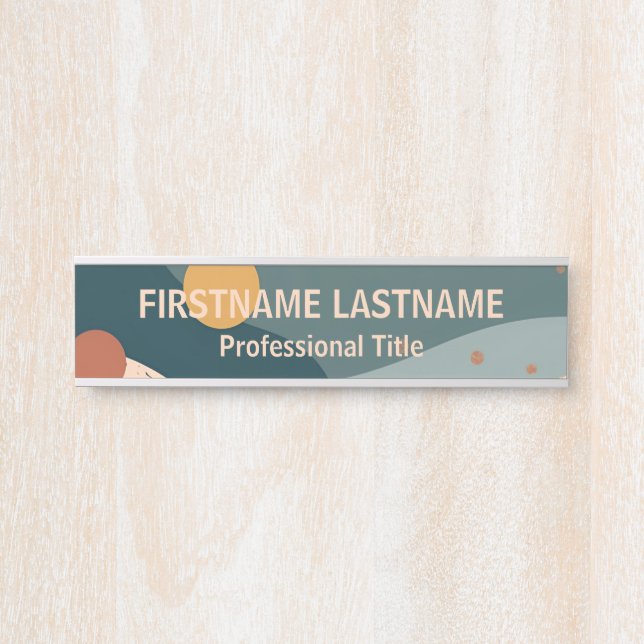 Placa De Porta Nome Personalizado do Boho (Frente)