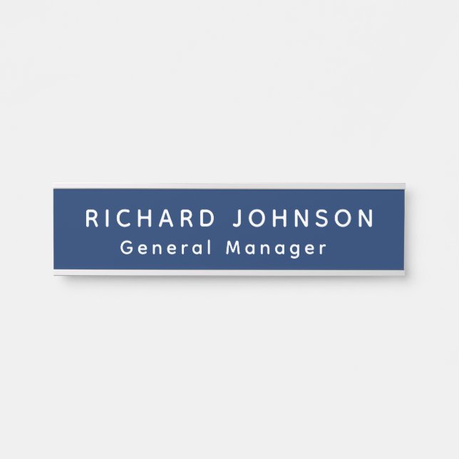 Placa De Porta Nome Personalizado Elegante Clássico Título Escrit (Frente)