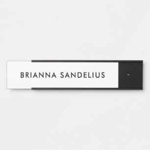 Placa De Porta Nome personalizado em roteiro minimalista moderno