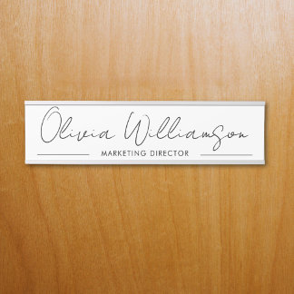 Placa De Porta Nome Personalizado Letra Elegante Moderna Personal