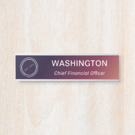 Placa De Porta Nome profissional moderno e Logotipo - Sinal de po