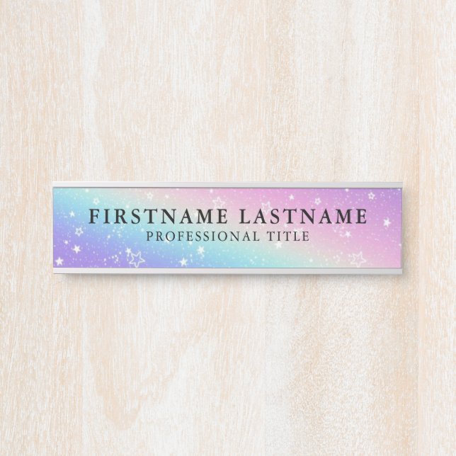 Placa De Porta Nome Título Funcionário Sinal de Porta do Office (Frente)