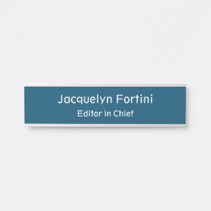 Placa De Porta Oceano Azul Plana Elegante Minimalista Moderno