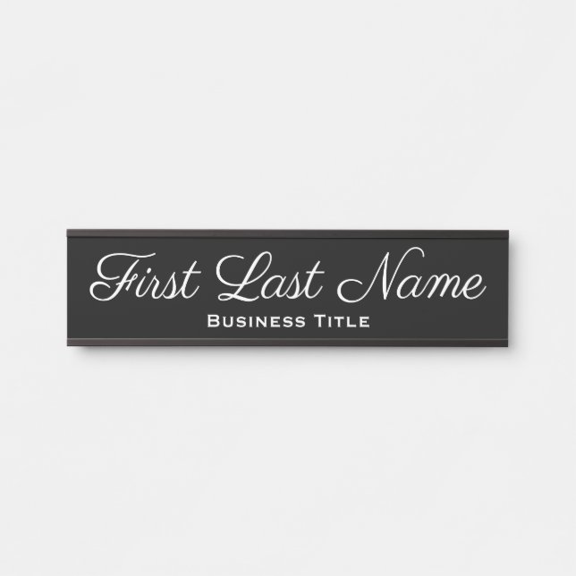 Placa De Porta Office Door Sinaliza Simples Sinal Preto Moderno (Frente)