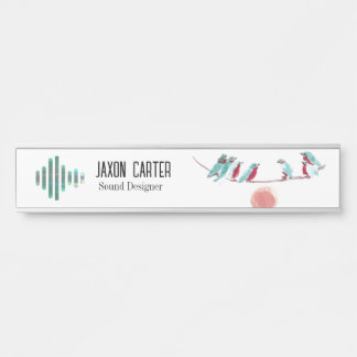 Placa De Porta Pássaro cantando placa