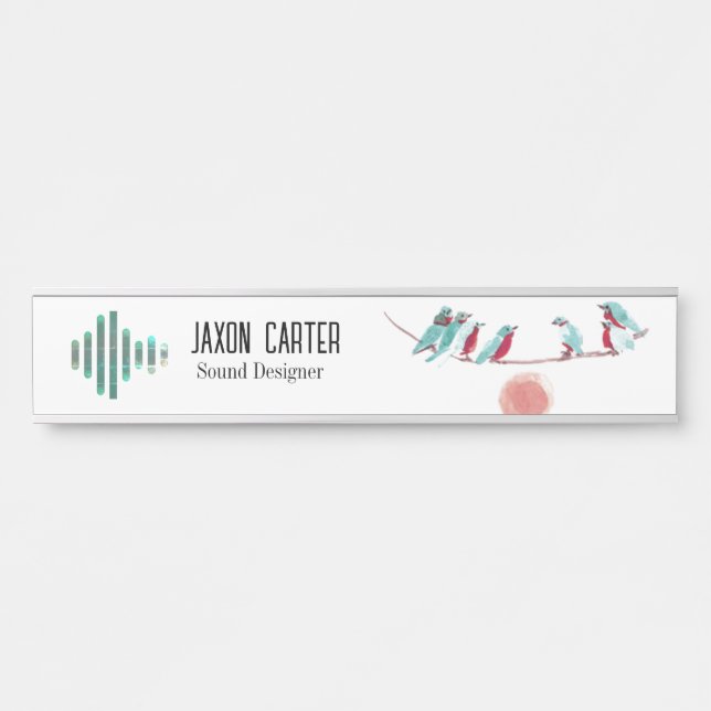 Placa De Porta Pássaro cantando placa (Frente)