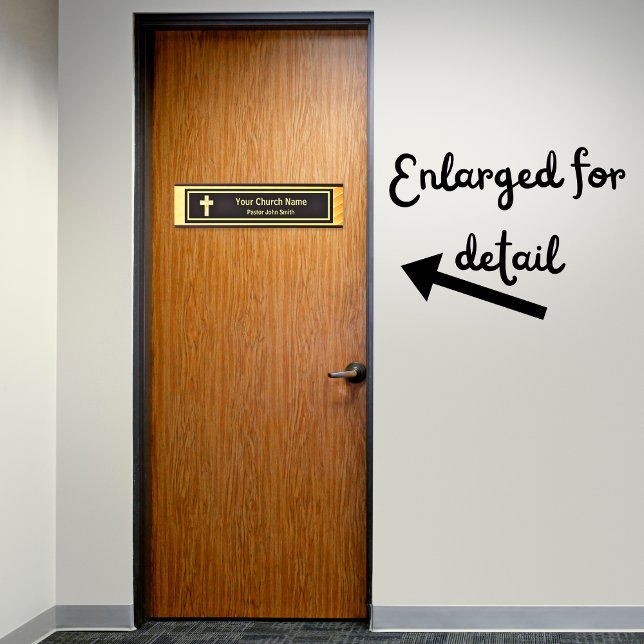 Placa De Porta Pastor Clássico Dourado E Negro (Criador carregado)