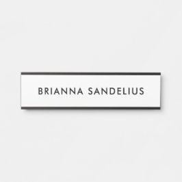 Placa De Porta Personalized modern minimalist black script name