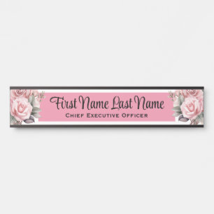 Placa De Porta Placas de Nome de Rosas Cor-de-Rosa para Porta de