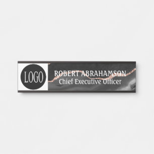 Placa De Porta Placas de porta de escritório com logotipo em márm