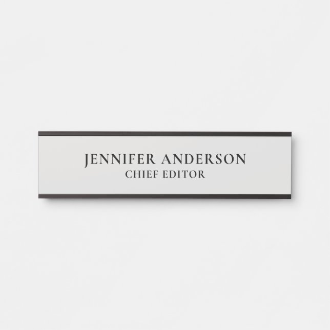 Placa De Porta Platinum Grey Professional Modern Plain Minimalist (Frente)