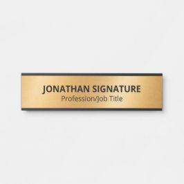 Placa De Porta Porta Modelo Glamouroso Preto Dourado Moderno Eleg