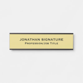 Placa De Porta Porta Modelo Glamouroso Preto Dourado Moderno Eleg