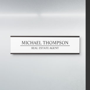 Placa De Porta Preto e branco elegante profissional